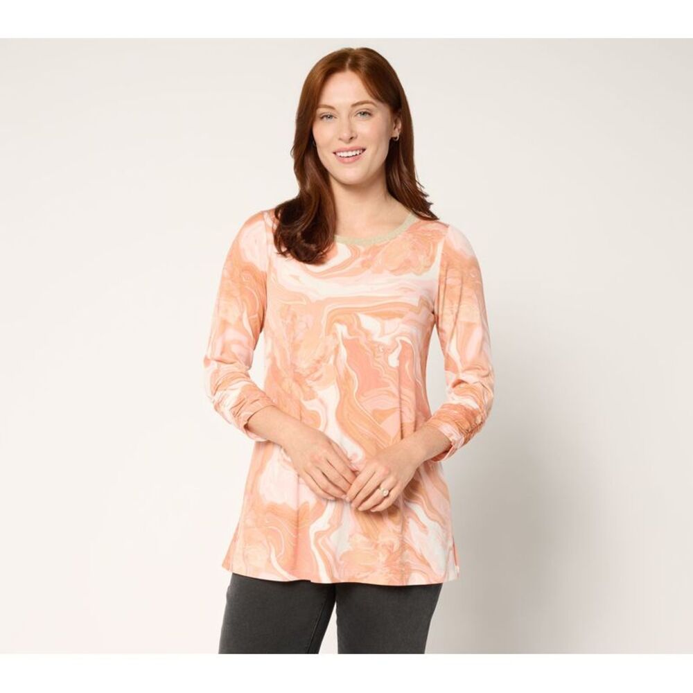 Susan Graver Women's Top Petite PL Make Your Selection: Printed Pink A720333
